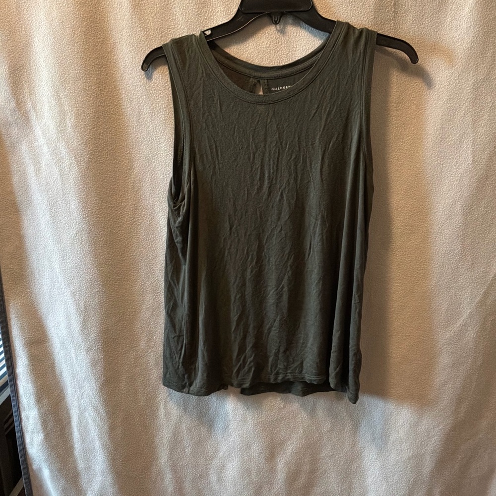 Halogen Olive Sleeveless Tank Top